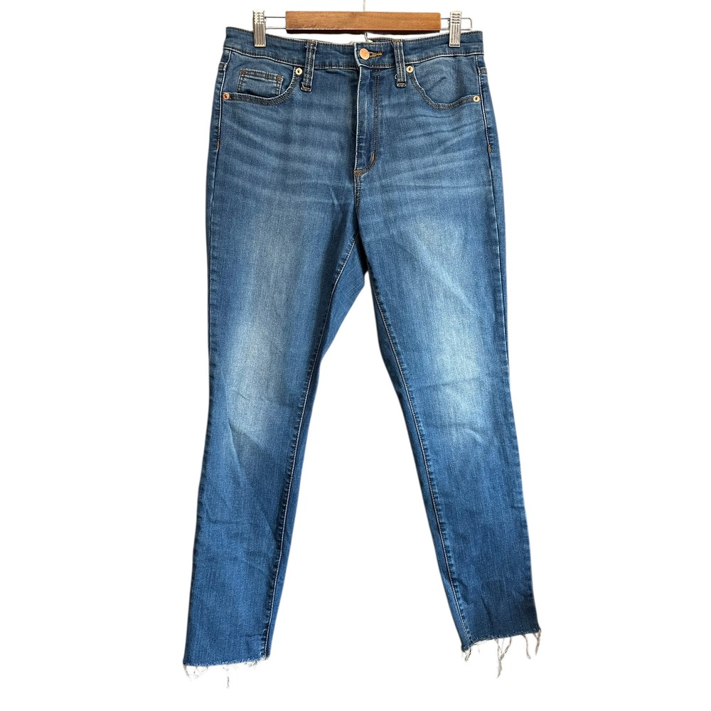 Universal Thread High Rise Skinny Jeans Blue Denim Raw Hem‎ Women's Size 8S
